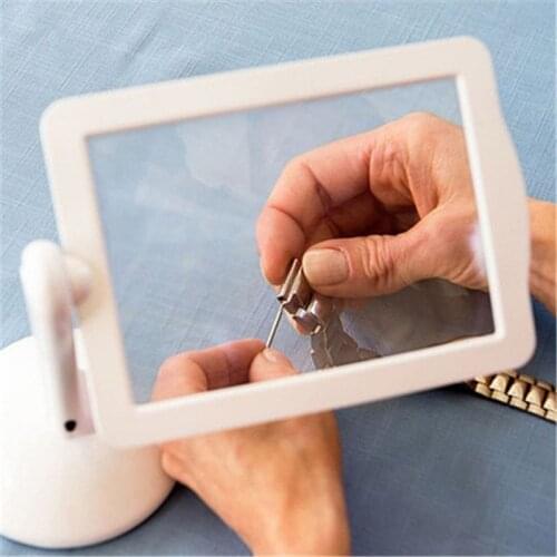 3X Desktop Magnifying Glass Fresnel Lens 360 Degree Rotating Bracket Portable Reading Magnifier