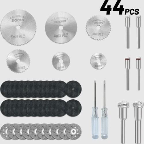 44pc Diamond MIX Cutting Discs Sanding Grinding Wheel Circular Saw Blade Woodworking Metal Tool Accessories