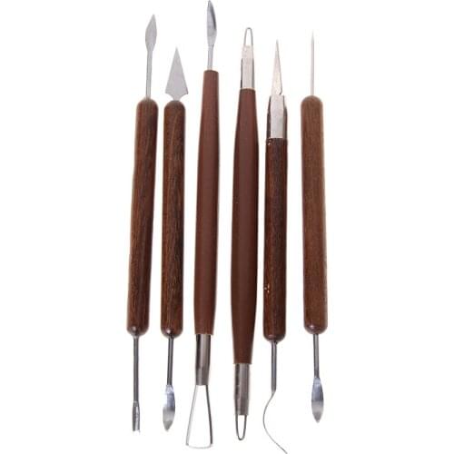 6Pcs/Set Clay Sculpting Kit Sculpt Smoothing Wax Carving Pottery Ceramic Tools Polymer Shapers Modeling Carved Tool