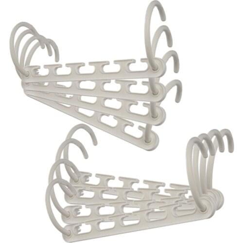 8pcs Multi-fuction Plastic Closet Bedroom Scarf Hanger Coat Rack for wardrobe clothes Storage Organizer Space Saving Stack Hook