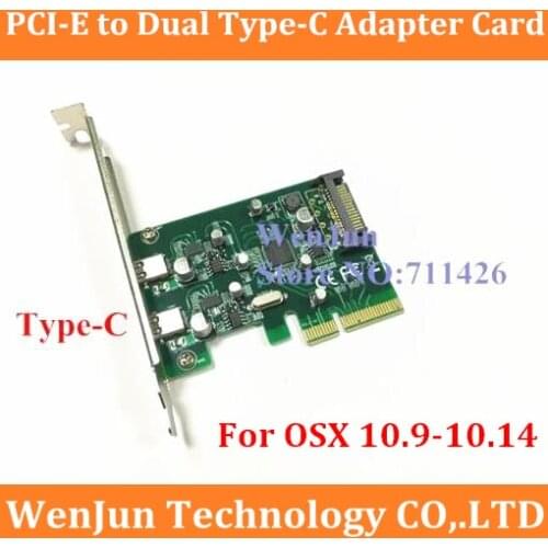 2 ports USB-C USB 3.1 Type-C PCI express Card pci-e 4x to usb3.1 Type C adapter Super Speed for MAC PRO OSX 10.9-10.14