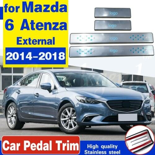 For Atenza Accessories Door Sill Scuff Plate Pedal Trim Auto Threshold Protector Sticker Car Stainless Steel Styling 2014-2018