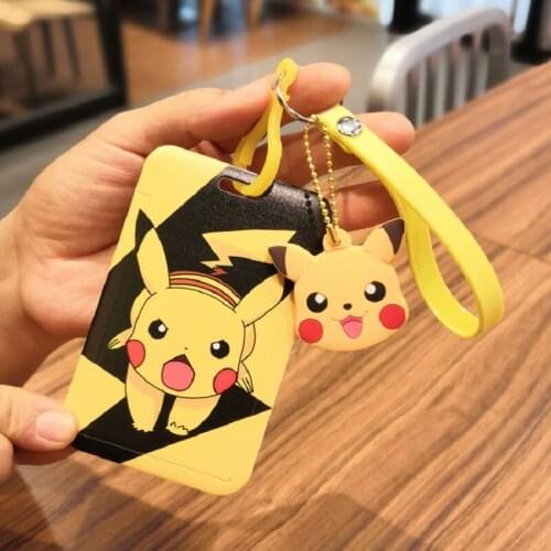 Anime Creative Cartoon Pikachu Hard Shell Access Control Card Holder Student Bus Card Holder PVC ID Card Package Female