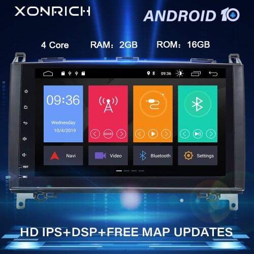 2 din android 10 Car Radio Multimedia GPS Head unit for Mercedes Benz B200 Sprinter W906 A B Class W169 W245 Viano Vit W639 DVD