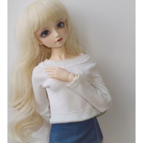 Bjd Doll SD Doll 1/3 1/4 1/6 Female Doll Bangs Light blonde Long Curly Hair for doll size 18-19cm