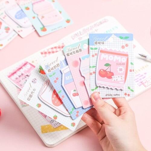 1 set/lot Memo Pads Sticky Notes Fruit shake series Paper diary Scrapbooking Stickers Office School stationery Notepad