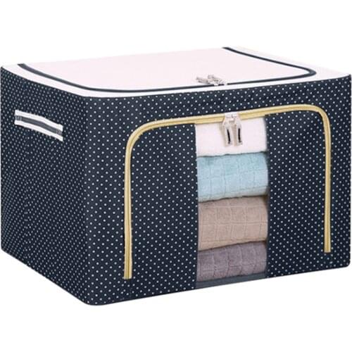 Large Oxford Clothing Storage Bag Foldable Dirty Clothes Transparent Collection Box Moisture-proof Quilt Storage Bag with Zipper