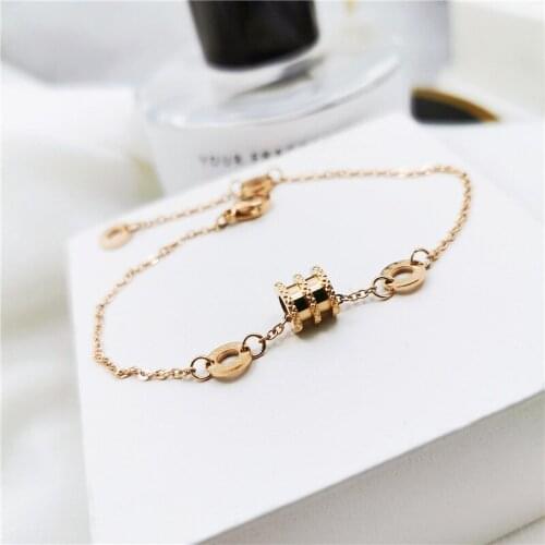 VRESSE Roman Number Colorful Zircon Bracelet Fashion Woman Birthday Gift Rose Gold Color Titanium Steel Jewelry Never Fade