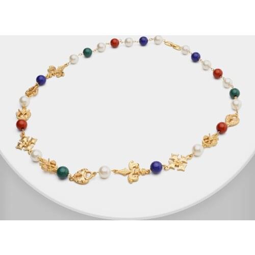 J35-Amorita boutique Colorful pearl necklace for women