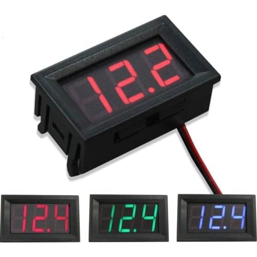 0.56 '' Digital Voltmeter DC 4.5V - 30V Digital Voltmeter Voltage Panel Meter Red/Blue/Green For 6V 12V Electromobile Motorcycle