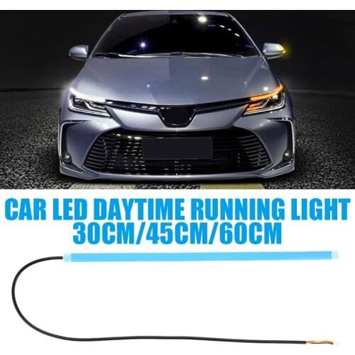 Vehemo 10W DC12V Daytime Running Lights Turn Signal Guide Strip Car Soft Led Bulb Headlight Light Bar Car Accessories