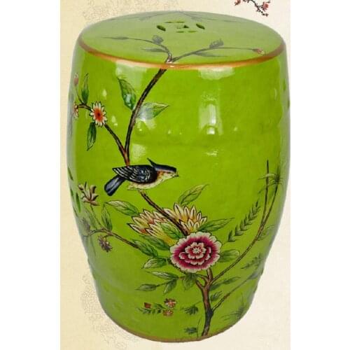 Jingdezhen indoor ceramic Antique home drum porcelain garden stool Glazed hand painted round painted ceramic stool