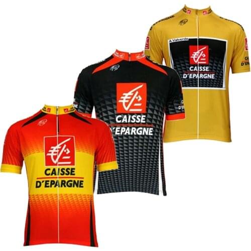 Caisse d'Epargne Team Cycling Jersey Short Sleeve Bike Wear Clothing Mtb Jersey Triathlon Maillot Ciclismo Hombre Summer