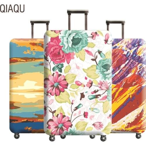 QIAQU Luggage Thickened Suitcase Elastic Protective Cover for18-32 Inch Trolley Baggage Dust Case Cover Travel Accessories