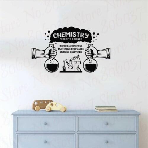 Chemistry Vinyl Wall Decal For School Science Discoveries Substances Wall Stickers Decor Lab Modern Home Decoration Art WL2121