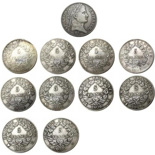 France 5 Francs 1809 10 different signs Silver Plated Copy Coins