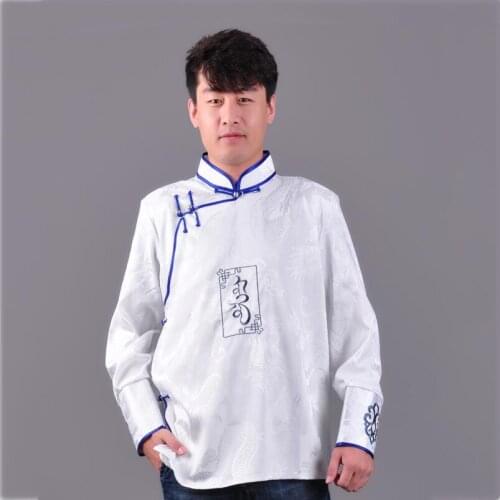 Tang Suit national Style costume Traditional mongolian Clothing dragon embroidered Jacket New Year Party top asia apparel