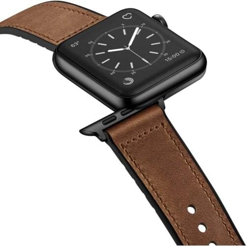 Leather Band for Apple Watch 6 SE Bands Series 5 4 40mm 44mm Hybrid Silicone Replacement Bracelet for iWatch 3 38mm 42mm Strap