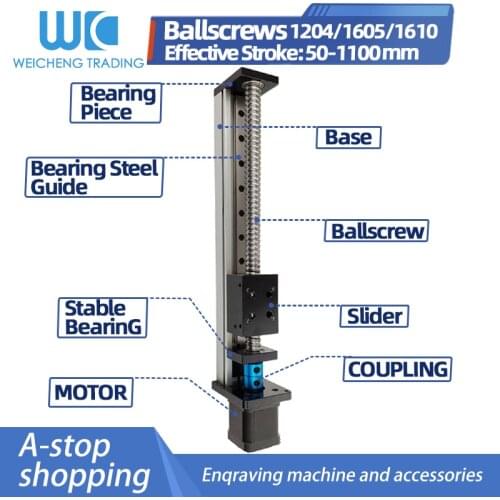 SGX CNC Linear Guide Stage Rail Motion Slide Table BallScrew Actuator Nema 23 Motor Module for Printer Parts XYZ Robotic Arm Kit