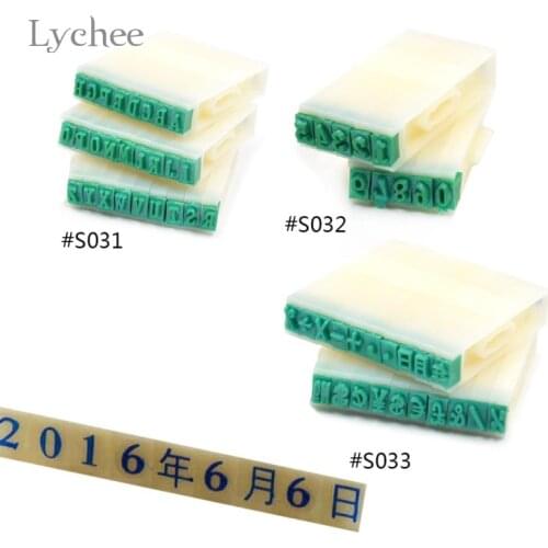 Lychee Life 1 Set Detachable Plastic Rubber Alphabet Letters Figure Symbol Stamp Set for Marking Multifunctional Stamps