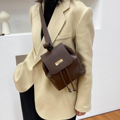 2021 Small Backpacks for Girls Sac A Dos Solid Ladies Bagpack Female Leather Backpacks High Quality Back Pack Mochilas Chest Bag