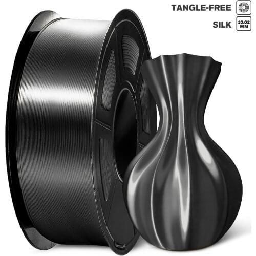 PLA 1kg 1.75mm Silk Texture Filament Diameter Tolerance 0.02mm High Toughness FDM 3D Printer Black Artwork Printing Material