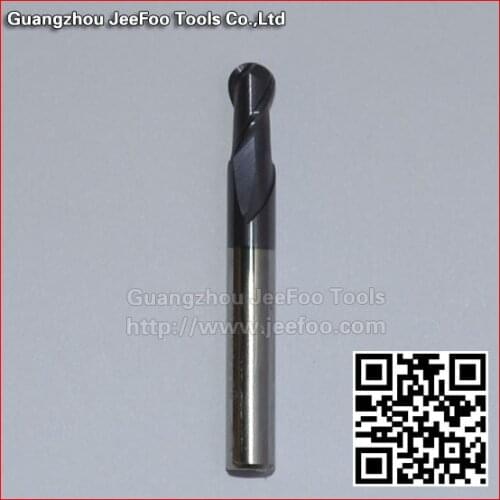 MC-2F-R3*4*50L Two Flutes Metal Cutting Tools, Solid Carbide Ball Nose End Mill Cutters for Steel Router Machine