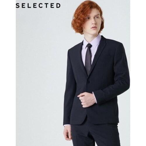 SELECTED Mens Plaid Slim-Fit Jacket Clothes Wool-blend Checked Pattern Business Blazer T | 41915Y508