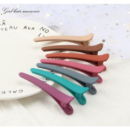 New 5 PCS Womens Hair Clips Fashion Plastic One-Word Hairpin Cute Frosted Side Clip Headbands Girls Simple Headgear Accessories