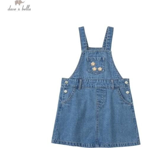 DKD19861 dave bella autumn girls fashion letter solid print draped dress children sweet dress kids infant lolita clothes