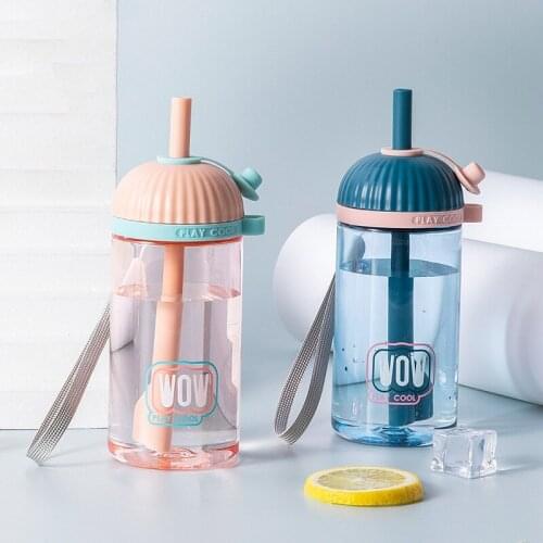 Simple Sippy Cup Cute Little Fresh Water Bottle with Lid and String Four Color Portable Outdoor Environmental Friendly Handy Cup