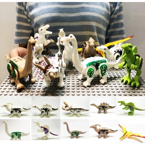 Assemble Dinosaur Building Blocks Dinosaur World Triceratops Models Compatible Animal Brick Toys for Children Gift