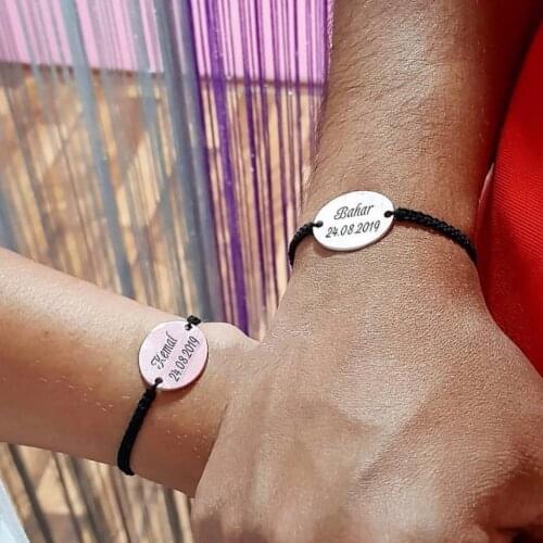 SILVER BRACELET WITH SPECIAL NAME AND DATE SPECIAL DAY GIFT