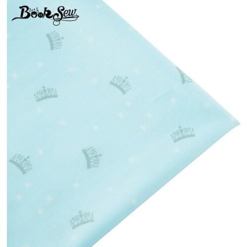 Booksew 100% Cotton Twill Fabric Royal Crown Design Cloth Quilting Home Bedsheet BabySewing Patchwork Doll Craft Tecido Tissu