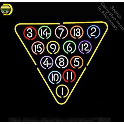 Ball Rack Billiards neon Signs Real Glass Tube neon lights Recreation Game Room Professiona Iconic Sign Advertise neon board