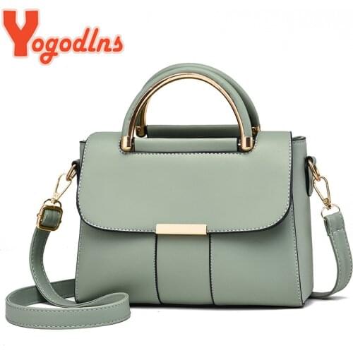 Yogodlns Fashion Handle Bag Women PU leather Shoulder Bag Small Luxury Crossbody Bag Simple Messenger Handbag Daily Lady Pouch