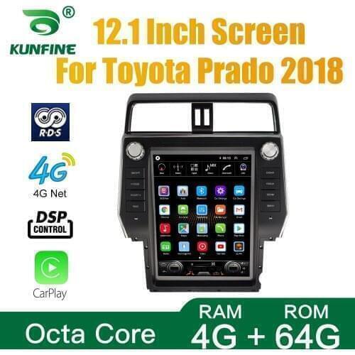 Tesla Style For Toyota Prado 2018 Car Stereo Radio Octa Core 4GB RAM 64GM ROM Android 10.0 Car DVD GPS Player Deckless
