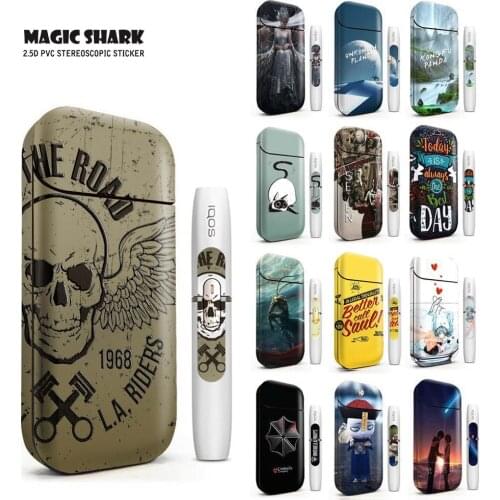Magic Shark Stereo The Day is Best Day Skull Cartoon Cat Film for IQOS 2.4p Sticker for IQOS 2.4 Plus Skin Case