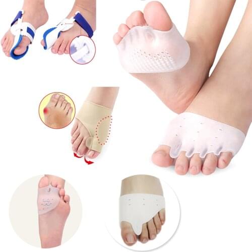 Big Bone Feet Splint Straightener Bunion Corrector Toe Separator Soft Gel Insoles Finger Toe Protector Foot Care High Heels Pads