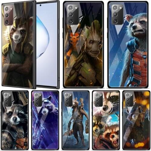 Rockets Raccoon Marvel Tempered Glass For Samsung Galaxy Note 20 Ultra 10 9 8 Plus Lite A70 A50 A40 A30 A20 A10 Phone Case