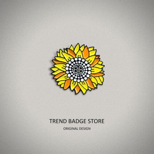 Orange Is a Sunflower Pins Metal For Backpack Brooches For Womens Clothing Hat Badge Clothes Accessories