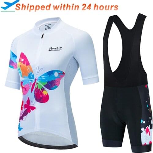 Vendull Women 100% Polyester Bicycle Clothes Summer Short Sleeve Bike Clothing Ropa Ciclismo Cycling Jersey Set Cycling Clothing
