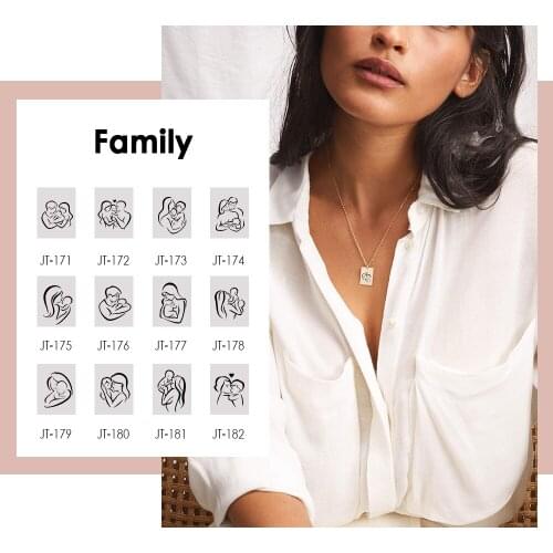 Visunion Women Stainless Steel Necklace Family Series Engraving Mother and Baby Pattern Choker Necklace Jewelry for Mother New