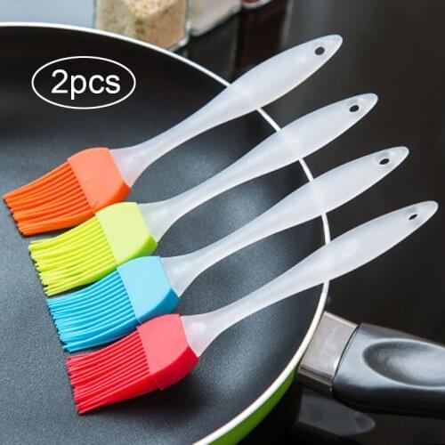 2pcs Silicone Baking Pastry Brush Barbecue Oil Brushes for Cake Bread Butter Baking Tools Kitchen Accessories BBQ Grill Brushes