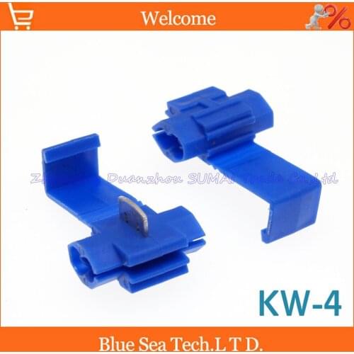 200pcs Blue KW-4 Auto cable connector / car wire cable clip / splitter connector / automotive wire quick connector, ROHS