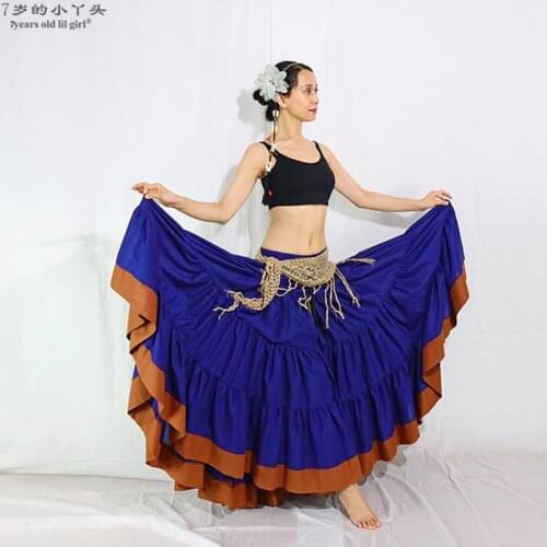2021 New Ats Tribal Belly Dance Skirts Cotton 4tiered 20yards Gypsy With Border CWW06