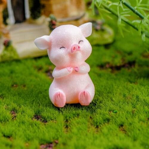 37mm X 30mm, 1 PieceOrnaments Decorations Pig Animal Pink Resin Material Pink Cartoon Pendant Ornament DIY