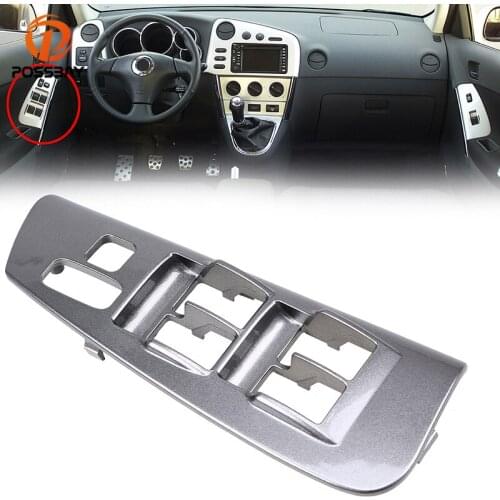 POSSBAY Gray Car Window Switch Control Panel Handle for Toyota Matrix/Pontiac Vibe 2003-2008 Door Switch Control Panel Bezel