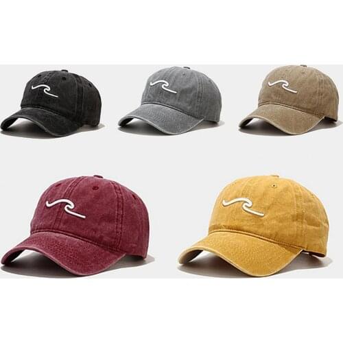 Soild Men Women Baseball Cap Wave Embroidery Adjustable Durable Baseball Cap Summer Outdoor Sunhat Hip Hop Caps кепка женская