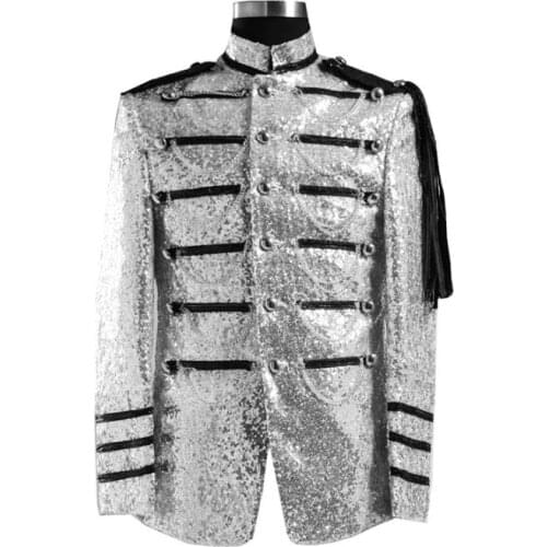 Blazer men formal dress latest coat pant designs suit men costume royal sequins marriage wedding suits for mens silver red